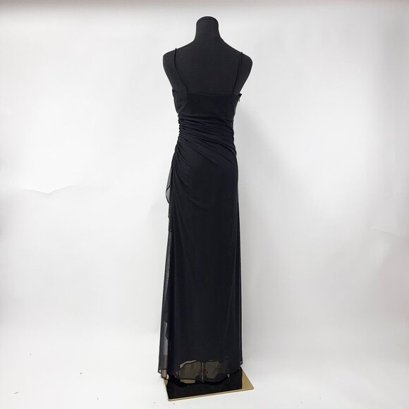 VINTAGE 90S STYLE BLACK EVENING LONG MAXI DRESS - Picture 11 of 12